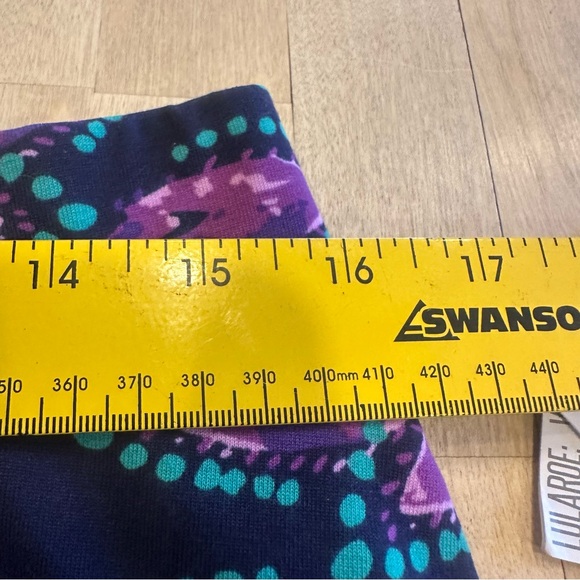 NWT LuLaRoe Floral Scribble XL Madison Skirt Unicorn Pockets Purple Teal Navy - Picture 5 of 10